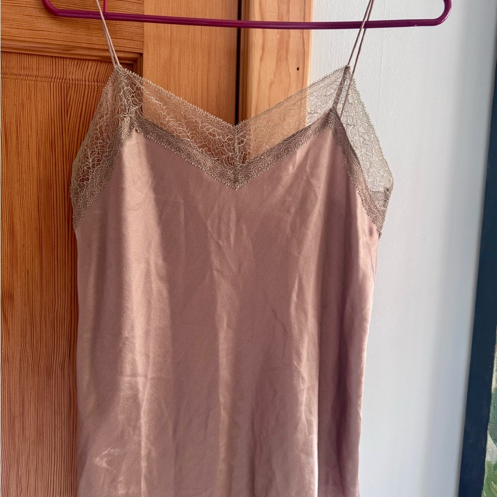 Vince silk Women’s Lace-Trim camisole - Taupe Pink